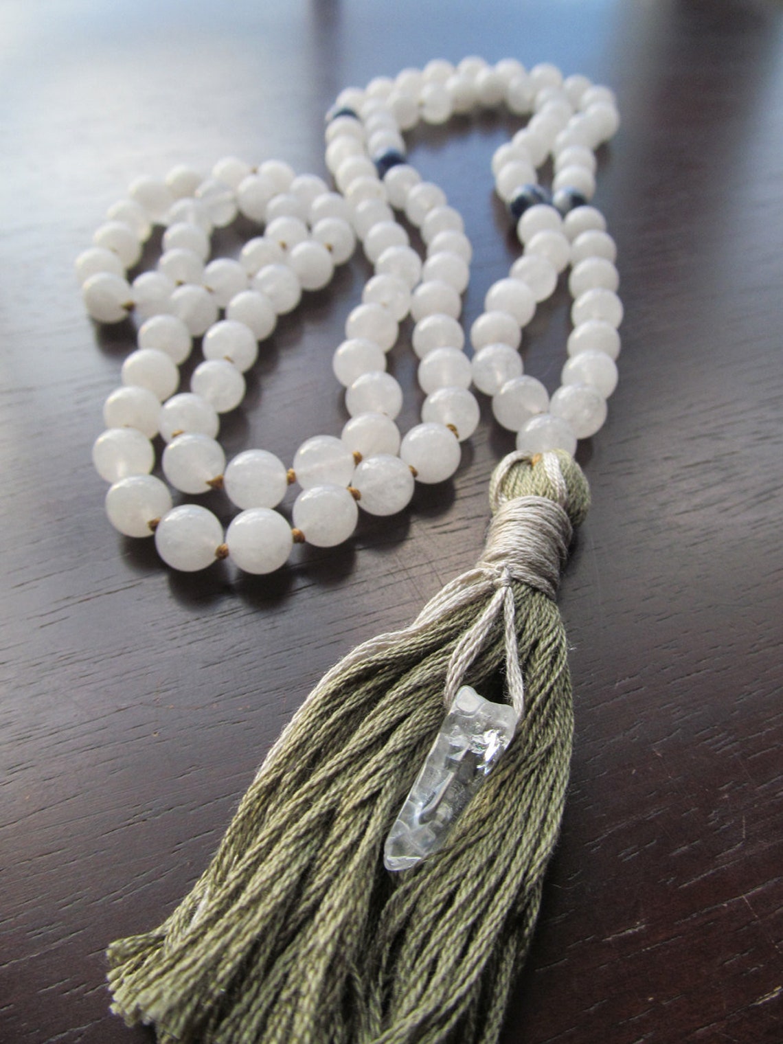 Mala Beads Snow Quartz and Sodalite 108 Mala Beads Mala Etsy