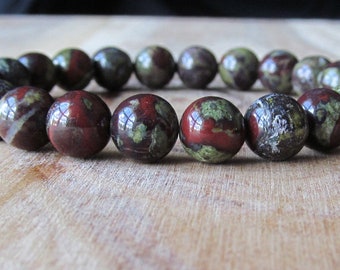 8mm Dragon Blood Jasper Bracelet, Gemstone Bracelet, Natural Stone Bracelet, Gift for Her,  Mens Bracelet, Yoga Jewelry, Stacking Bracelet