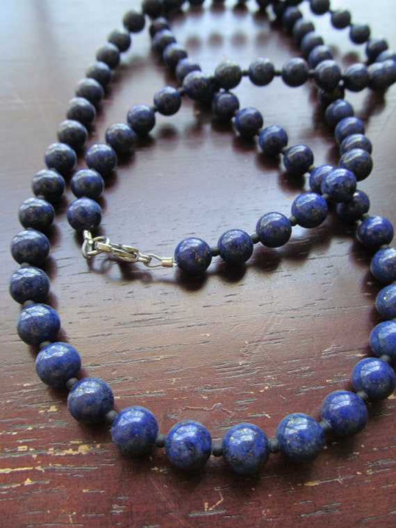 Men's Lapis Lazuli Necklace Beaded Necklace Mens | Etsy