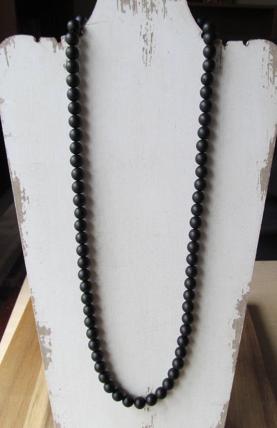 10mm Black Onyx Necklace for Men Mens 