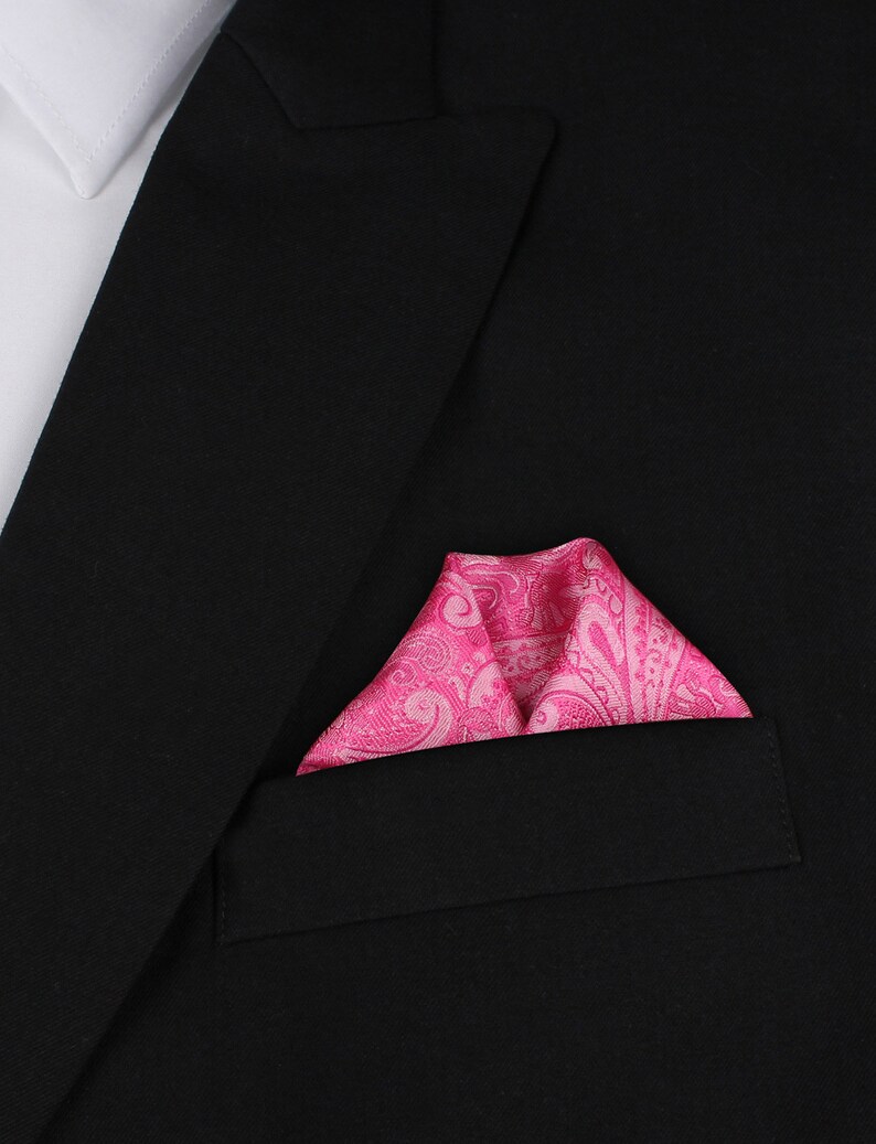 Handkerchief Hanky Hankie Tie Ties Necktie Suit Formal Wedding Handmade Designer Men/'s Pocket Square Paisley Pink XP888-PS