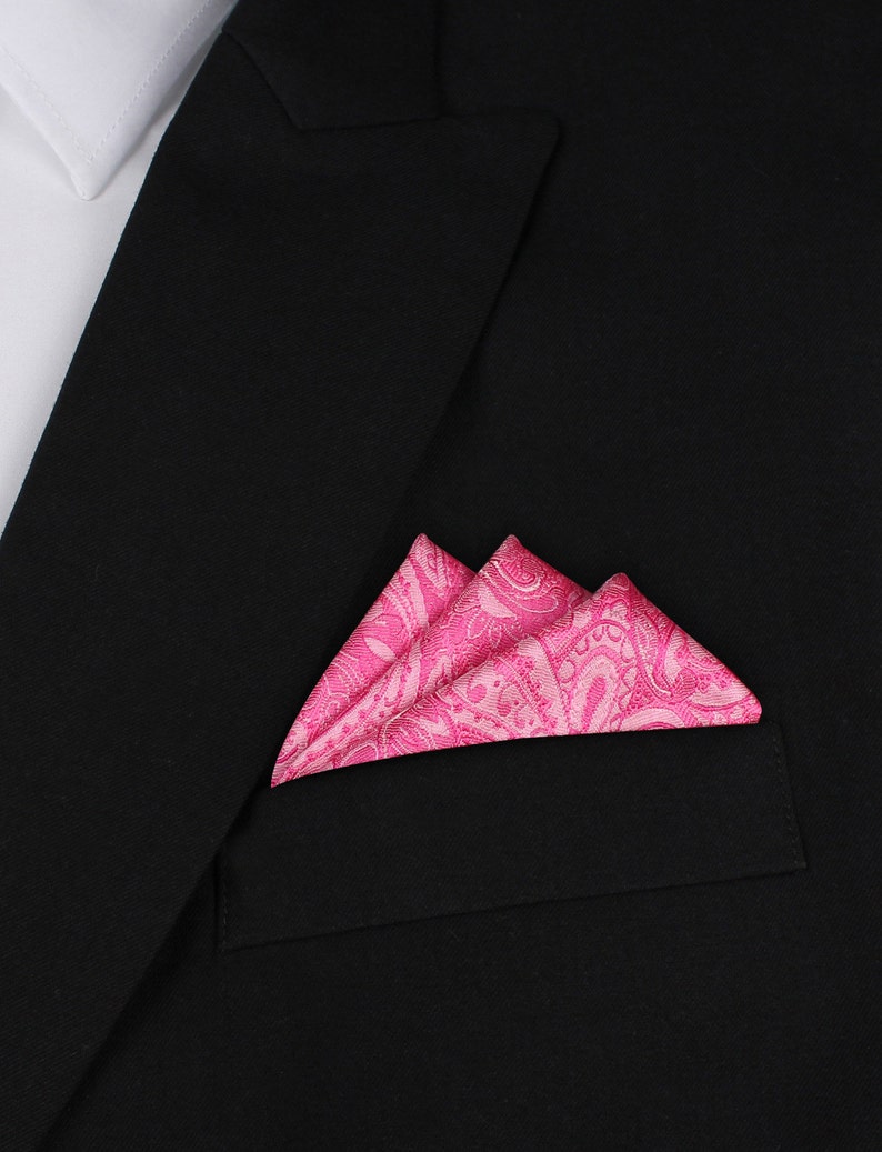 Handkerchief Hanky Hankie Tie Ties Necktie Suit Formal Wedding Handmade Designer Men/'s Pocket Square Paisley Pink XP888-PS