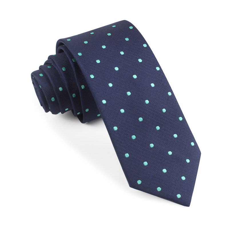 Mens Men Thin Narrow Slim Neckties Necktie Formal Wedding M126-ST6 Men/'s Skinny Ties 6CM Navy Blue with Mint Green Polka Dots Skinny Tie