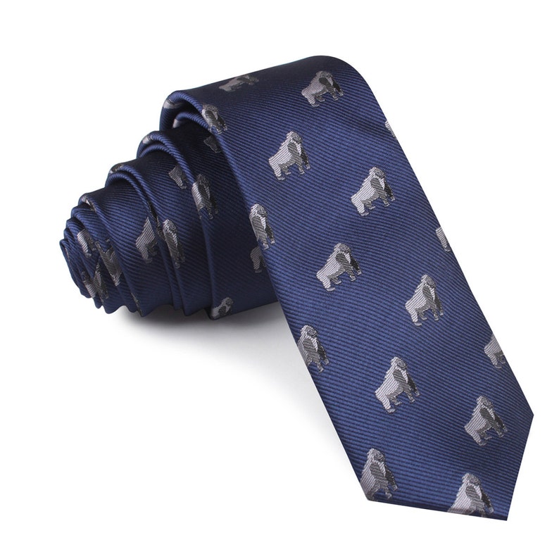 Men/'s Gorilla Skinny Tie M250-ST6 6CM Wide Thin Ties Narrow Slim Neckties Necktie Animal Animals Design Novelty Mens Men Print Style Suits