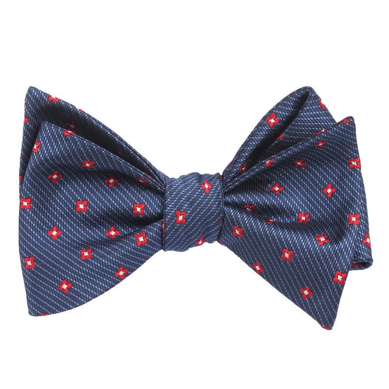 Men's Bow Tie Self Tie / Untied Bowtie Navy Blue Red | Etsy