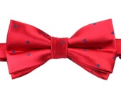 Men's Bow Tie Pre-Tied Maroon with Polka Dots (X633-BT) Bowtie Neck Bow Ties Bowties Men Tuxedo Wedding Formal Necktie Neckties