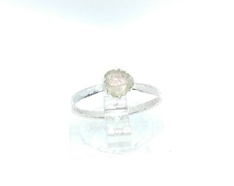 Watermelon Tourmaline Ring | Sterling Silver Ring Sz 5.5 | Raw Bicolor Tourmaline Ring | Raw Crystal Ring | Uncut Gemstone Ring