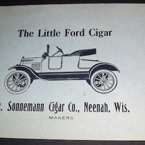 Unused 1930s Little Ford cigar box label