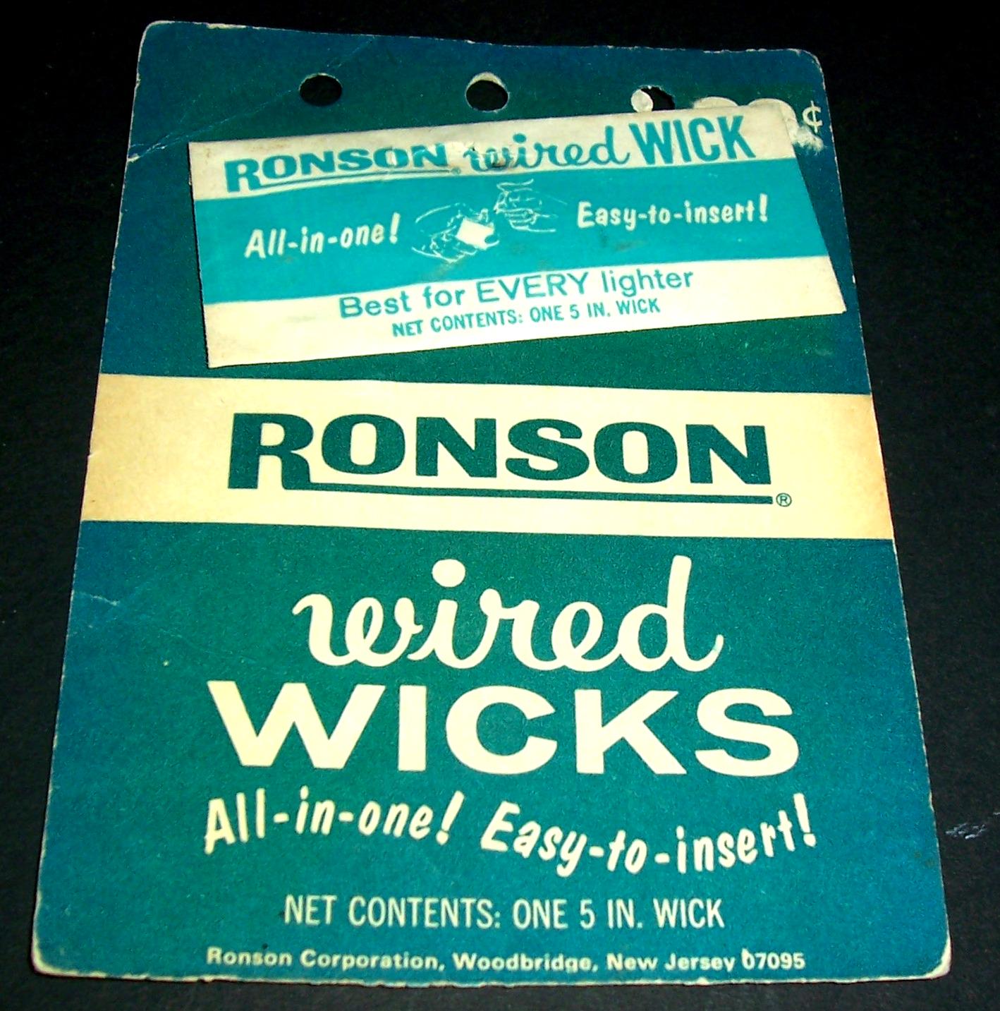 Vintage Ronson wired wick, still on card