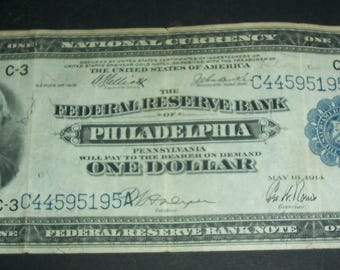 1918 US one dollar bill, large size