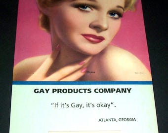 1952 Gay products calendar