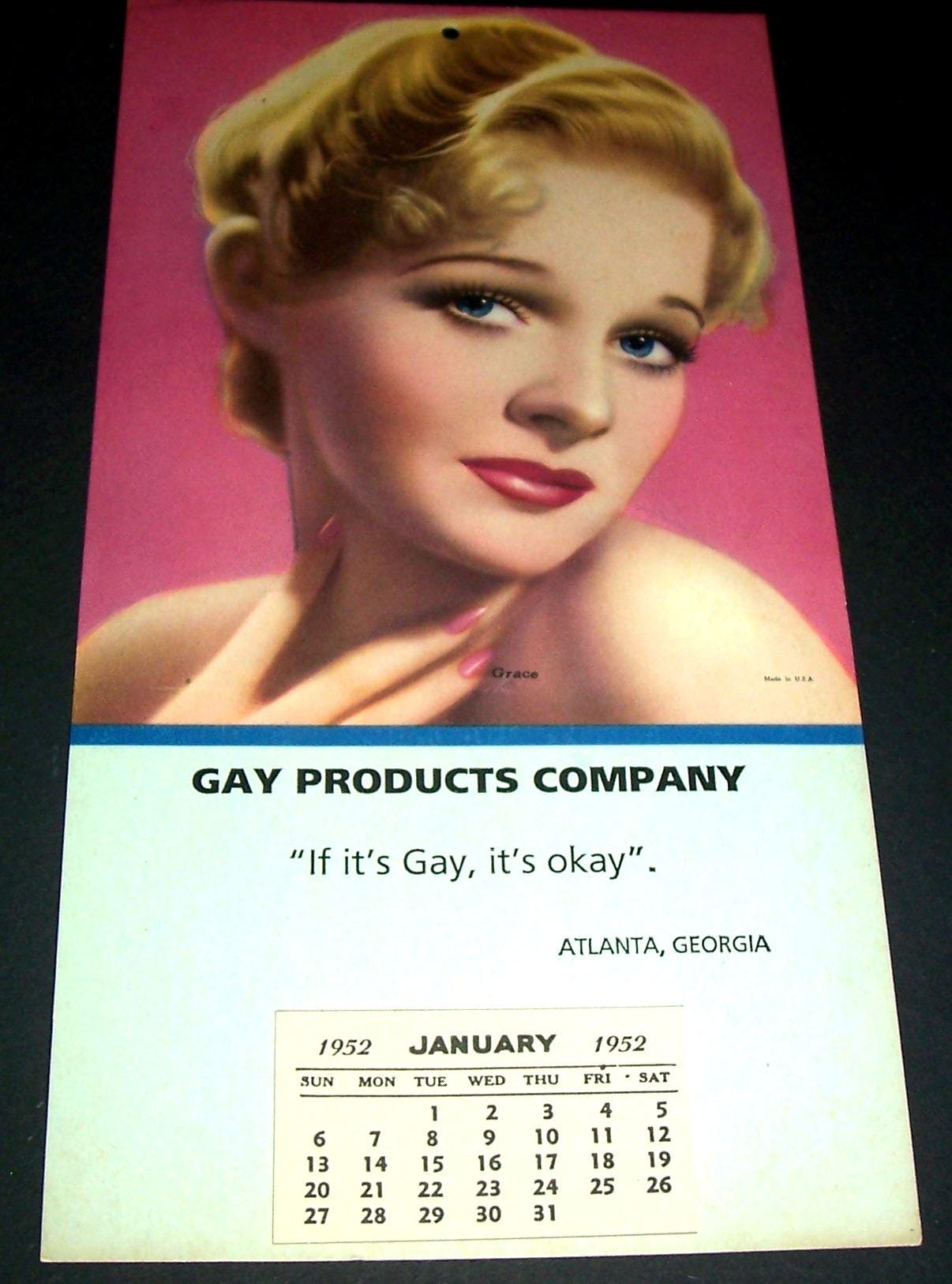 Vintage 1951 Calendar - Etsy