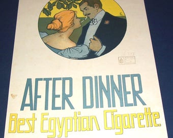 after dinner cigarette RARE Circa 1921 After Dinner cigarettes store sign
