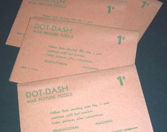 4 World War 2 era penny dot-dash puzzles
