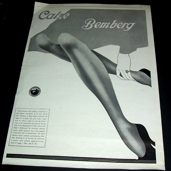 1940s Italian Bemberg hosiery ad