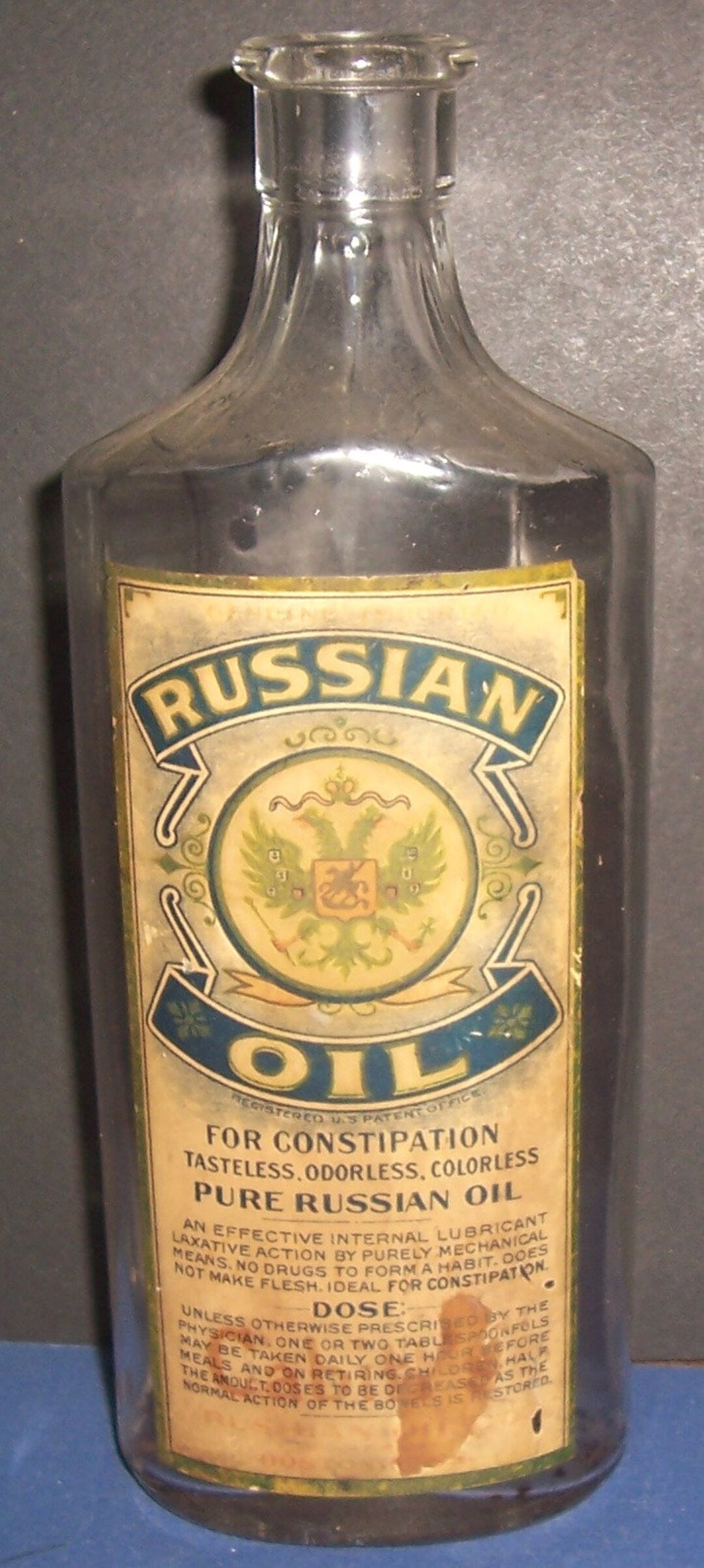 Vintage Russian Oil Laxative Bottle, Circa 1912 Etsy