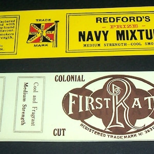 Lot of unused English Redford&#39;s tobacco labels