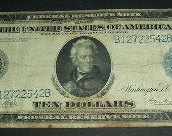1914 US 10 dollar bill, large size