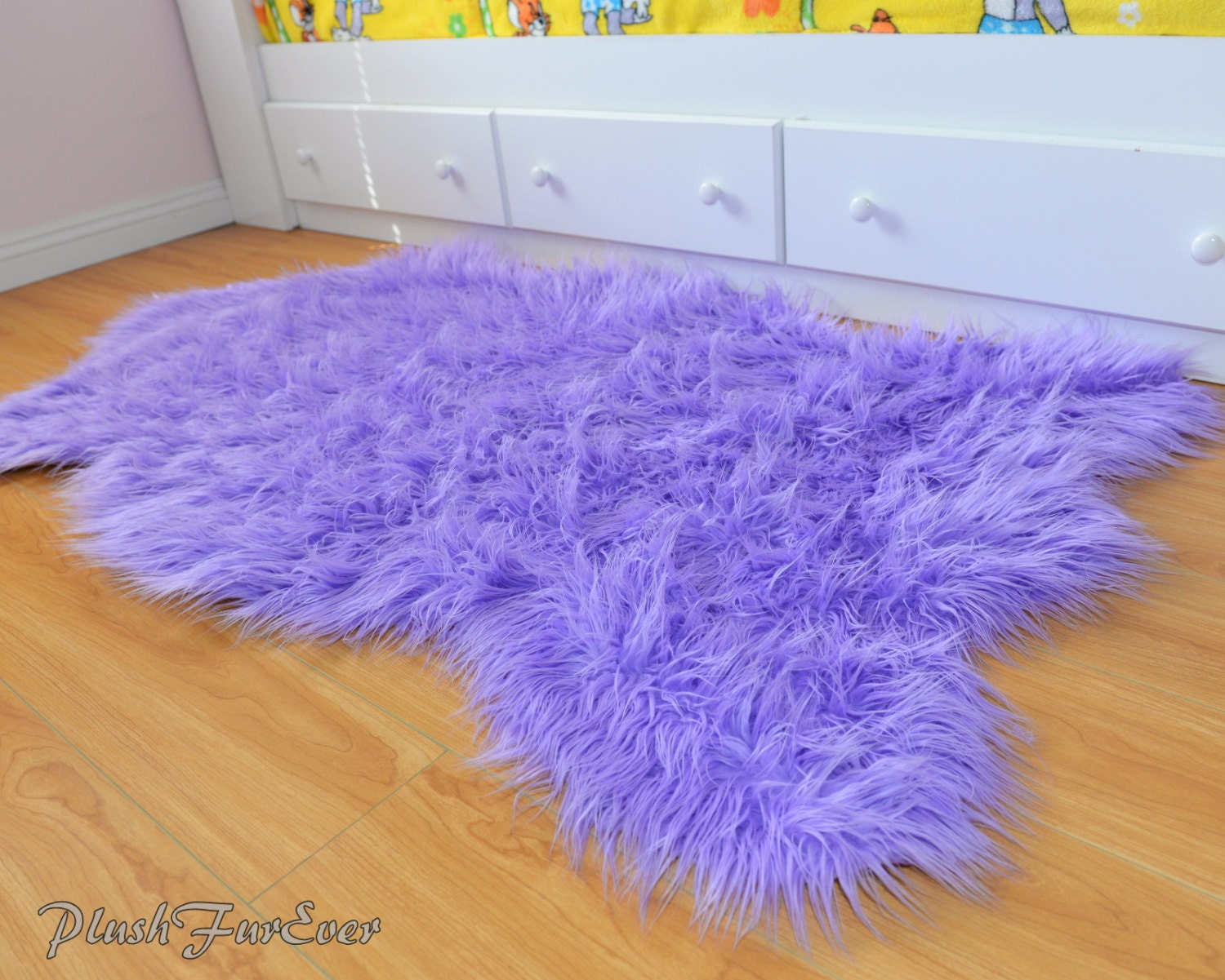 Mongolian Lavender Fur Rug Sheepskin Long Fur Luxurious Faux Etsy