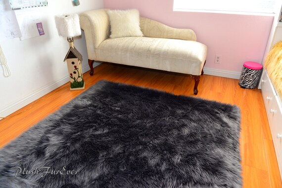 Gris Luxe Shaggy Argent Fausse Fourrure Tapis Flokati Rectangle Jeu Mou Tapis Tapis Moquettes Handmade In Usa Intérieure Antidérapante Home Accents