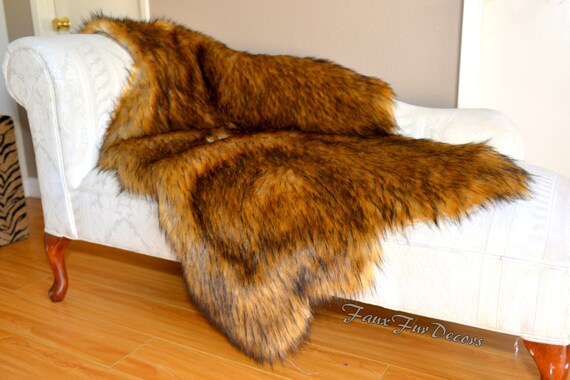 Premium Grizzly Bear Throw Sofa Couch Cushions Pad Faux Fur Etsy