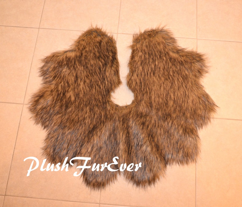 Exotic Tree Skirt Light Grizzly Design Faux Fur Round Scallop Handmade Holiday Decors 28 36 48 58