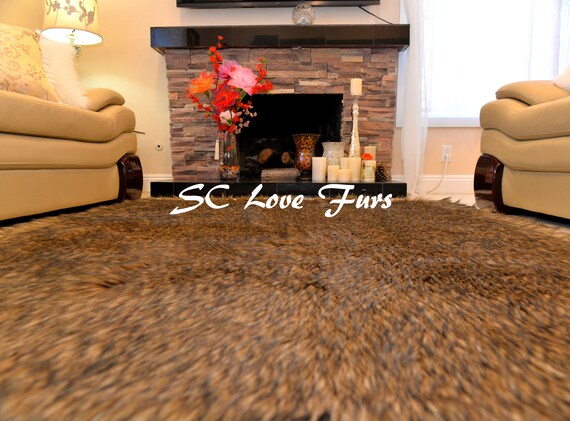 Summer Clearance Sale Plush And Soft Faux Fur Rugs Black Tip Etsy