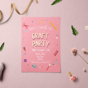 Arts & Crafts Birthday Party Invite/ Paint Party Invitation/ Craft Party Invitation/ Crafty Birthday/ Art Party/ Painting Party Invite/