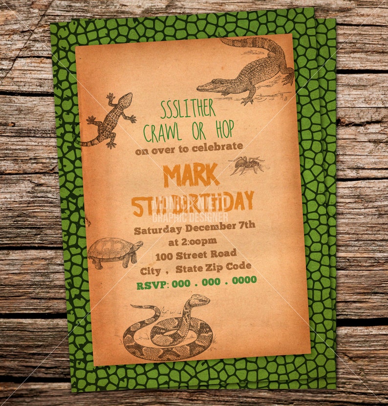 custom-printable-reptile-birthday-party-invitation-snake-etsy