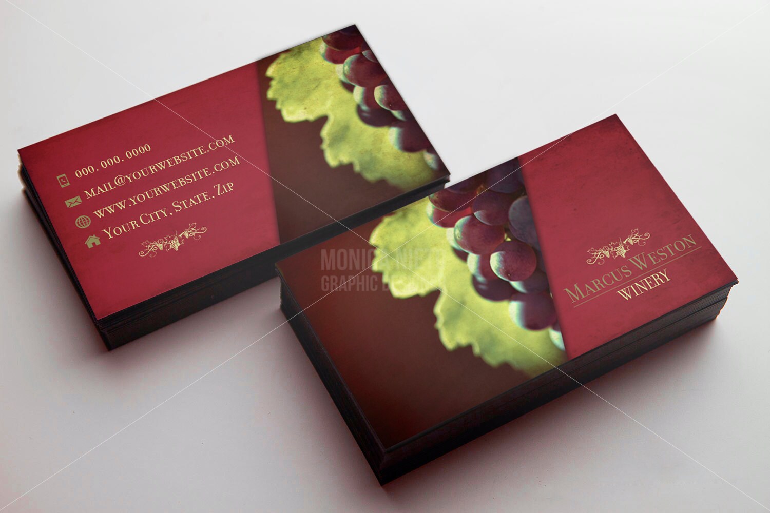 Custom Printable Winery Business Card Template/ Wine Seller Etsy