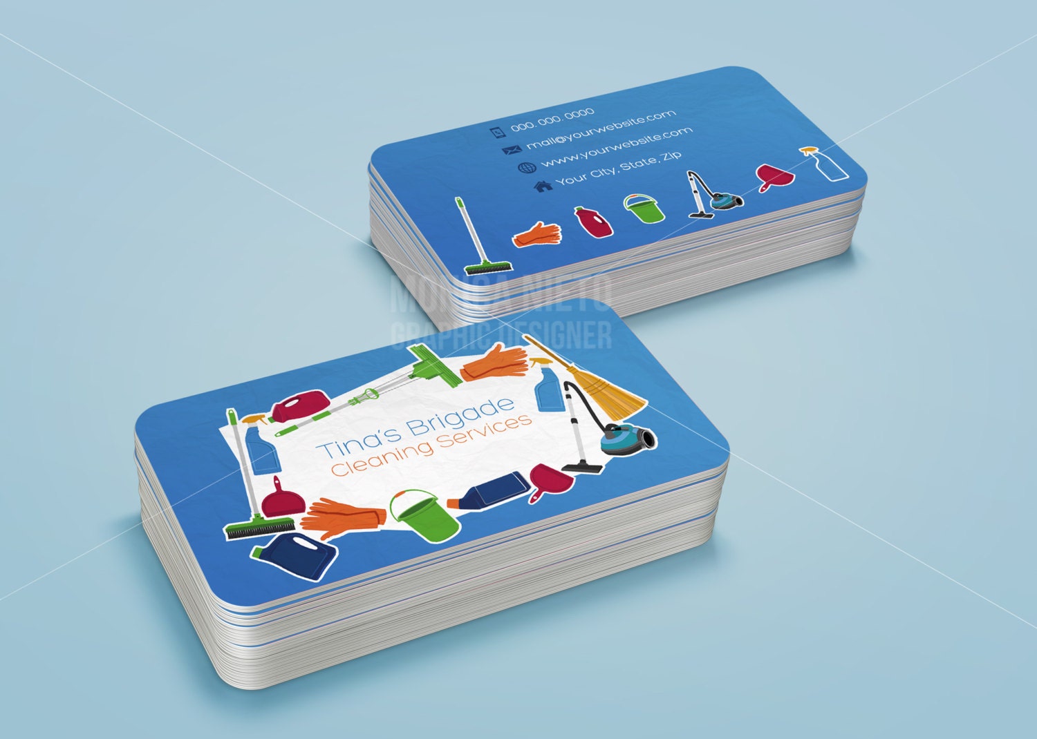 Printable Cleaning Services Business Cards Professional