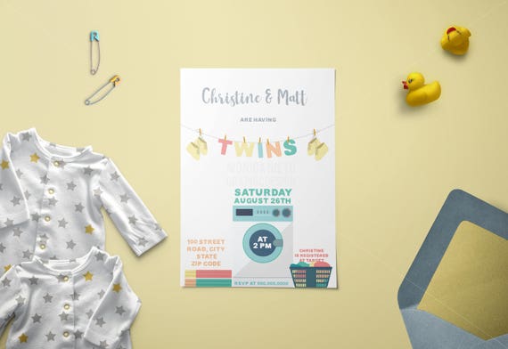 Boy Baby Shower Boy Shower Invitation Printed Onesie Baby Shower Invitation Girl Shower Invitation Girl Baby Shower Gender Neutral
