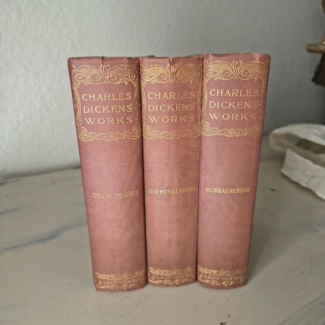Set of 3 Antique Charles Dickens Books, 1901 A.L. Burt