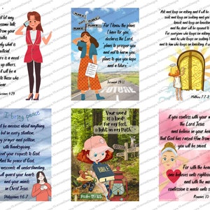 Schriftjournaalkaarten - Zes (6) handgemaakte afdrukbare - Digitale download met bonusgevoerd achtergrondblad.