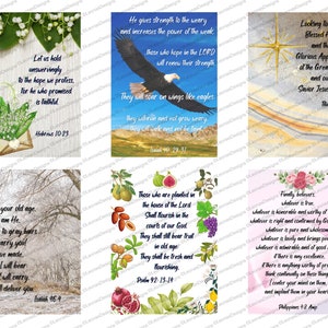 Schriftjournaalkaarten - Zes (6) handgemaakte afdrukbare - Digitale download met bonusgevoerd achtergrondblad.