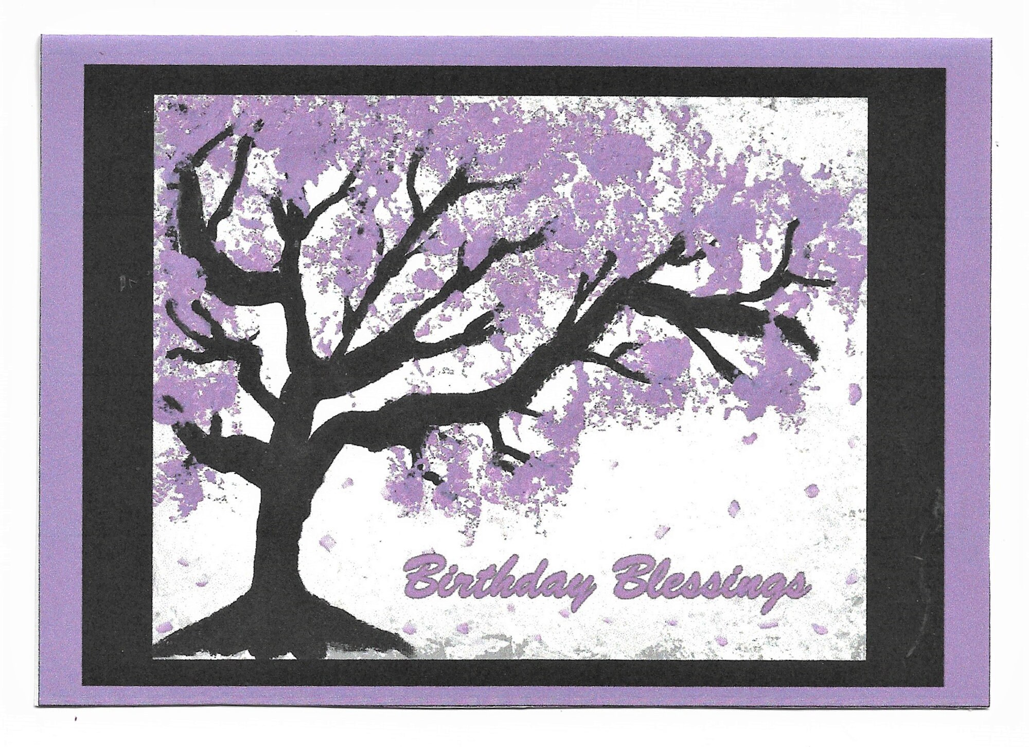 Printable Handcrafted Birthday Blessings Cherry Tree Card And Etsy