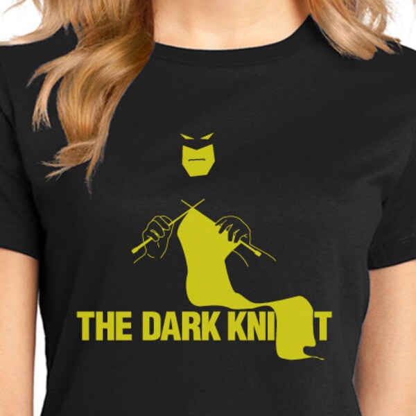 The Dark Knit Batman Justice League Knitting Ladies Super Soft Tee (While supplies last)