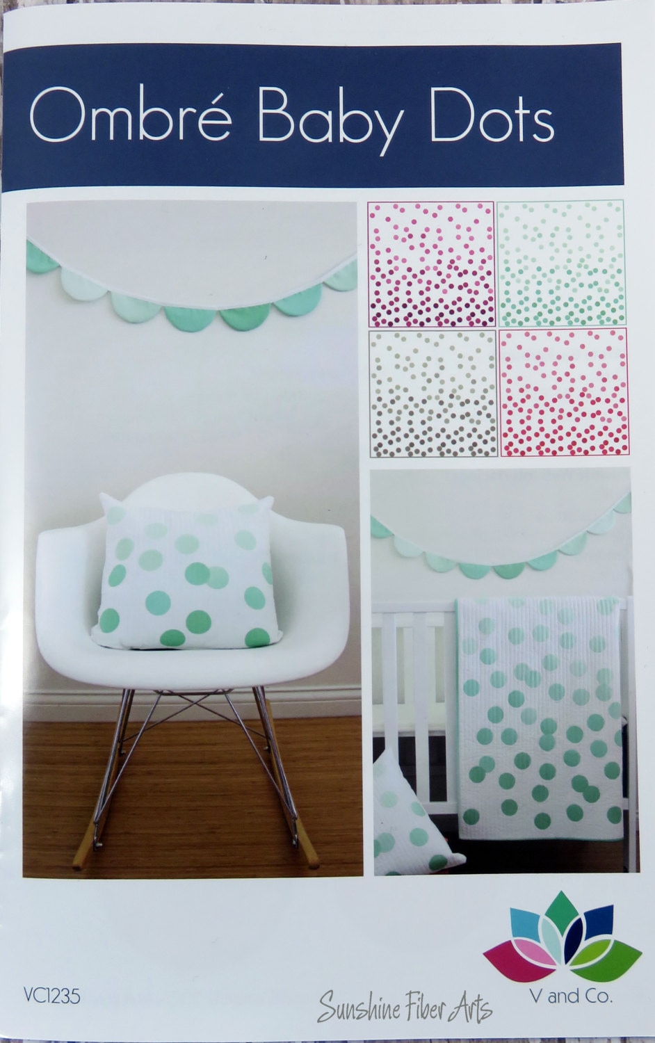 Baby Quilt Pillow Banner Pattern Fabric Kit Moda V and Co Indigo Vanessa Christenson 10800 225 Ombre Baby Dots