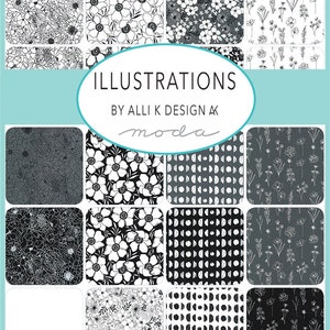 1/2 Yard Illustrations Tonal Paper Alli K Design Moda Fabric Yardage 11501 21 image 2