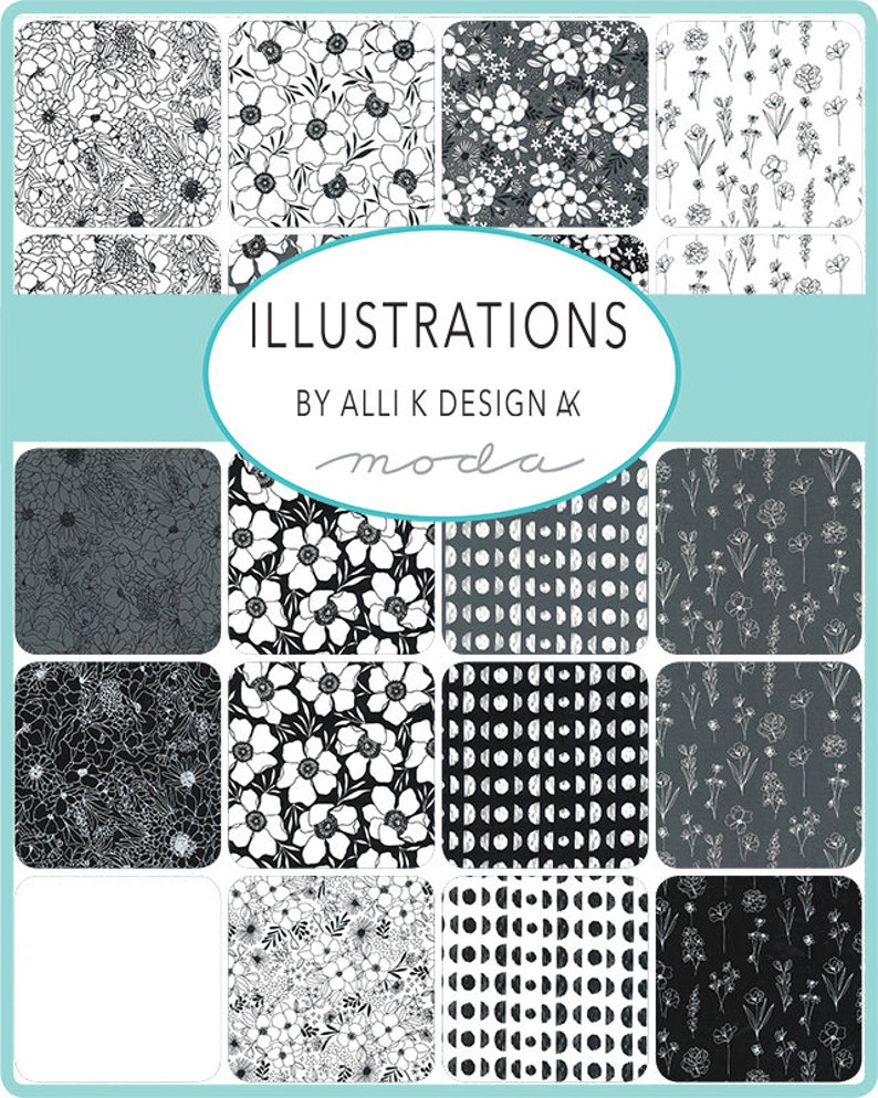 1/2 Yard Illustrations Tonal Paper Alli K Design Moda Fabric Yardage 11501 21 image 2