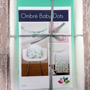 SALE!! Ombre Baby Dots - Teal - Baby Quilt Pillow Banner Pattern Fabric Kit  - Moda - V and Co - Vanessa Christenson 10800 31 KIT