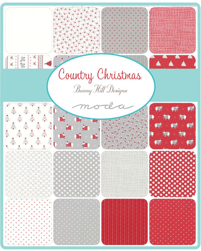 12 Yard Fabric Yardage Country Christmas Cardinal Red Bunny Hill Designs 2967 11 Moda