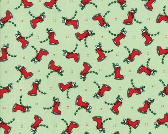 SALE!! 1/2 Yard - Merry Merry Snow Days - Spearmint - Bunny Hill Designs - Moda - Fabric Yardage - 2943 12