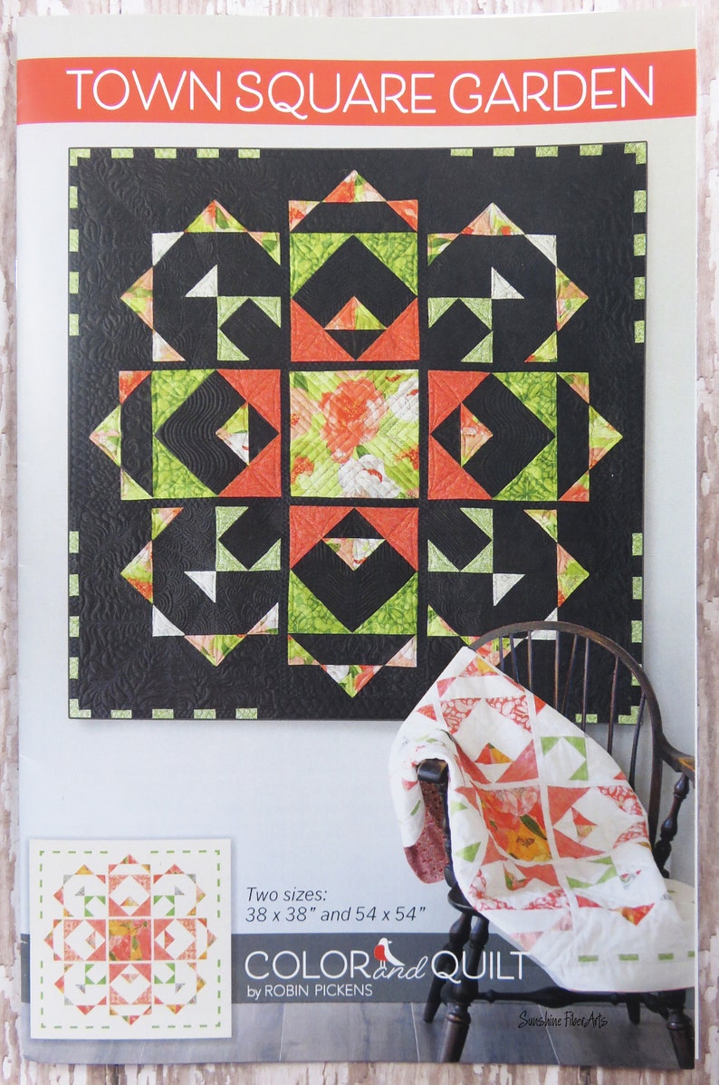 Town Square Garden DARK SMALL Quilt Pattern Fabric Kit Moda | Etsy