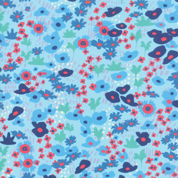 Sale!! 1/2 Yard - Botanica - Bijou - Blue - Crystal Manning - Moda - Fabric Yardage - 11841 13