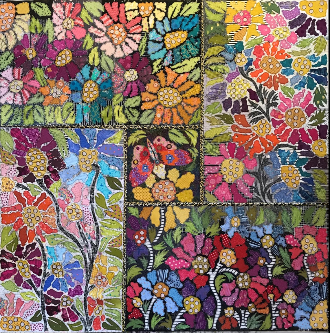 Boho Blooms Block 1 Quilt Pattern Laura Heine Fiberworks Etsy France