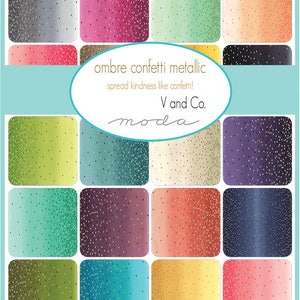 SALE 1/2 Yard Ombre Confetti Metallic Taupe V and Co Vanessa Christenson Moda Fabrics Fabric Yardage 10807-204M image 2