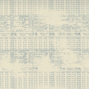 May include: A vintage train timetable with a blue and white color scheme. The timetable lists train times and destinations for various locations, including Central, North, and Over. The timetable is printed on a textured paper background.