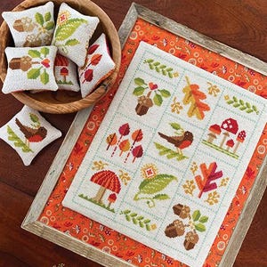 Fall Frolic Sampler Cross Stitch Pattern - Forest Frolic - Robin Pickens - RPCSP FFS401