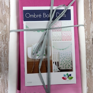 SALE!! Ombre Baby Dots - Magenta - Baby Quilt Pillow Banner Pattern Fabric Kit  - Moda - V and Co - Vanessa Christenson 10800 201 KIT